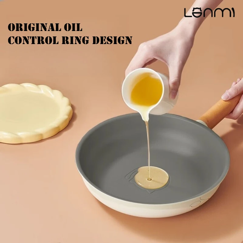 LANMI 24CM 0 Fluorine Coated Ceramic Non-stick Pan Frying Pan Steak Frying Pan Wok Pan Gas Induction Cooker General Purpose view 6