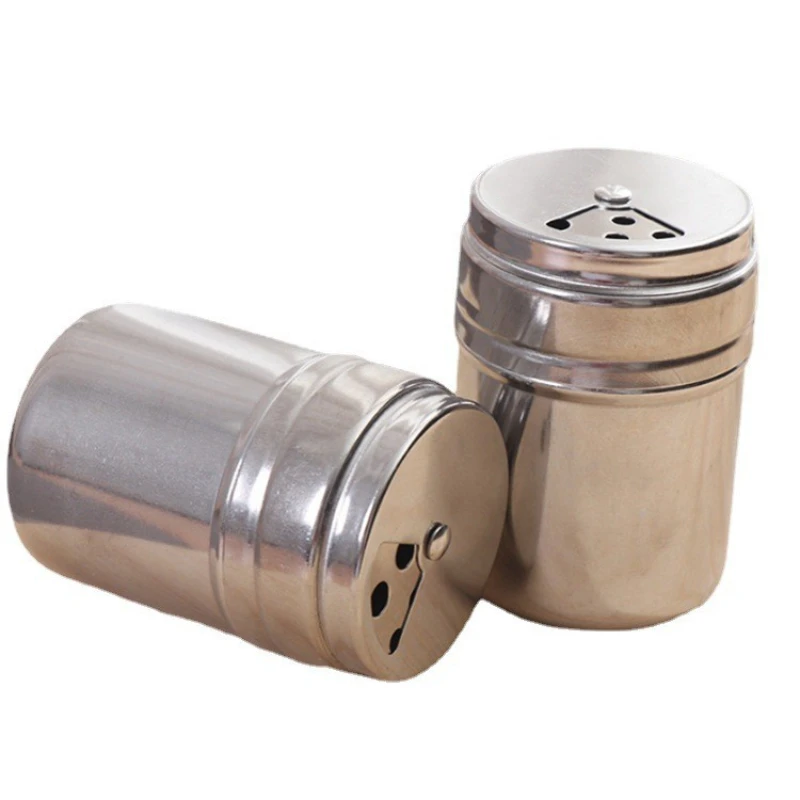 Salt Sugar Bottle Rotating Cover Multi-purpose Stainless Steel Kitchen Gadgets Spice Pepper Shaker Spice Jar Seasoning Can