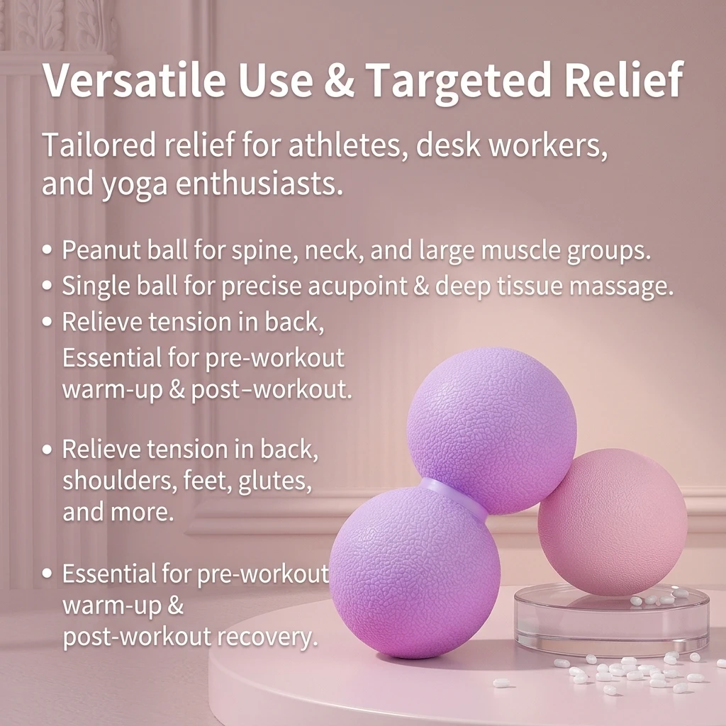Tcare Peanut Massage Ball - Double Crosse Massage Ball and Mobility Ball for Physiotherapy - Unisex Deep Tissue Massage Tool