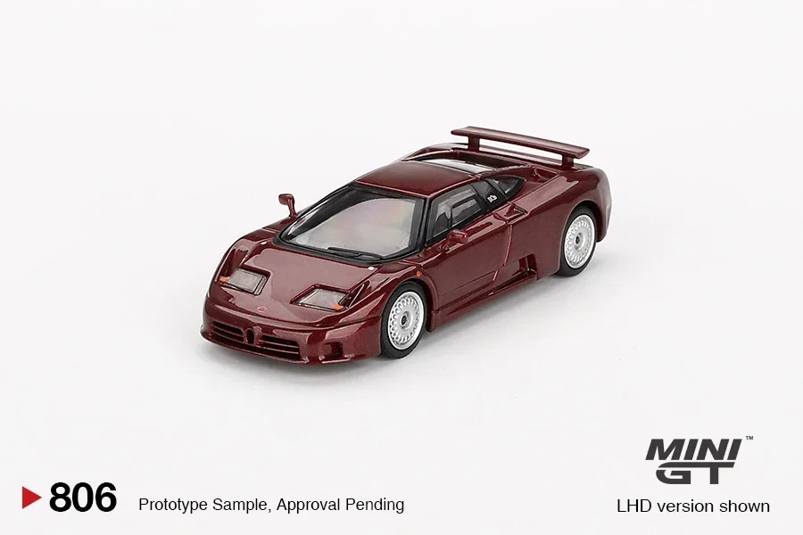 MINIGT 1:64 Buga tti EB110 GT Dark Red Metallic Model Car