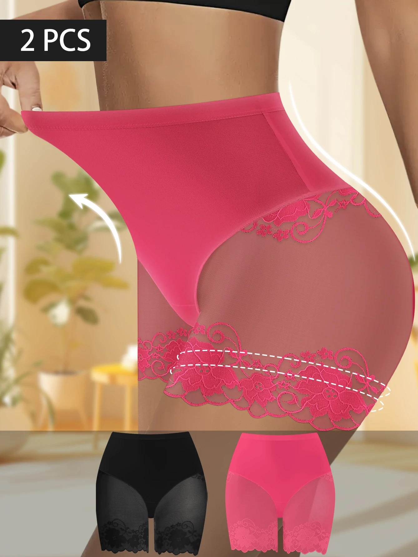2-Pack Women’s Transparent Boyshorts - Lightweight, Breathable, Mid-Waist Tummy Control, Perfect for Romantic Dates and Everyday