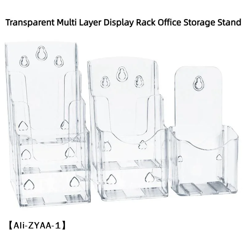 【A】A6 1/2/3Layers Brochure Holder Clear Flyer Menu Paper Card Stand Display Rack Card Storage
