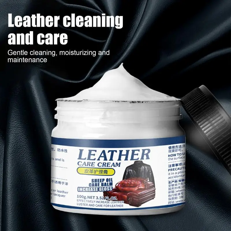 

Leather Care Cream Deep Nourishing Refurbish Coating for Leather Couches Car Seats Purses Shoes Prevent Fading Cracking 100g