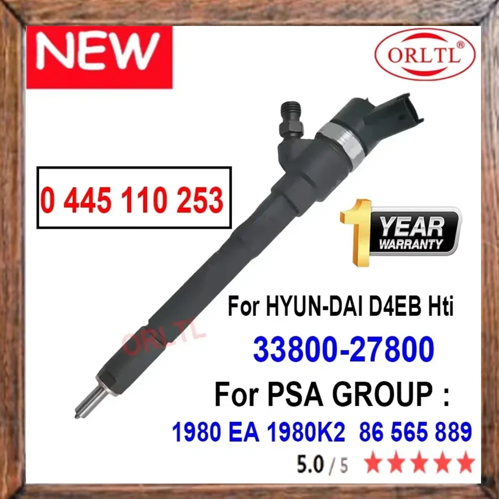 

Genuine New Diesel Fuel Injector 33800-27800 For Hyundai Santa Fe KIA VGT EU4 2.2L Engine 0445110253 0445110254 ORLTL