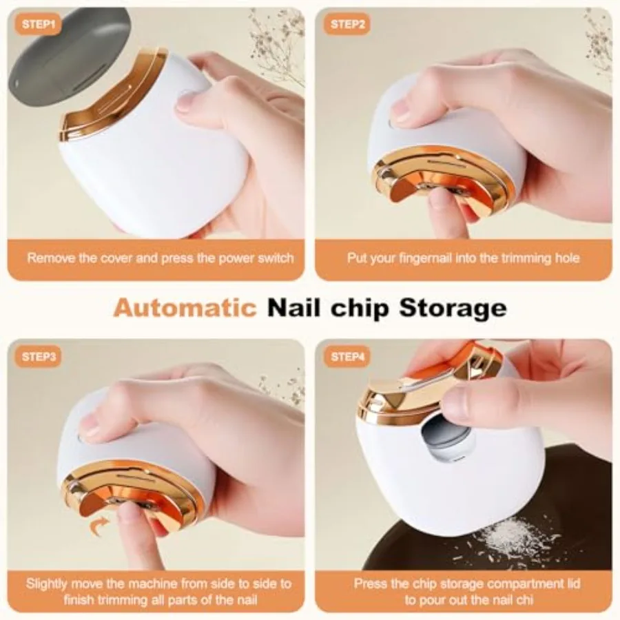 เครื่องตัดเล็บไฟฟ้า เครื่องตัดเล็บอัตโนมัติ ปรับความเร็วได้ 2 ระดับ พร้อมดีไซน์ชาร์จ USB สำหรับการตัดแต่งเล็บอย่างปลอดภัย