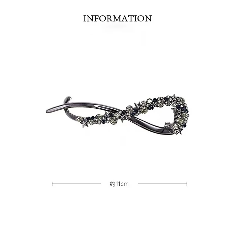 Mode Strass Banana Clip Haar Clips Elegante Unregelmäßige Frauen Haar Clip Mädchen Klaue Kopfschmuck Haar Zubehör Koreanische Haarnadel – Detail 2
