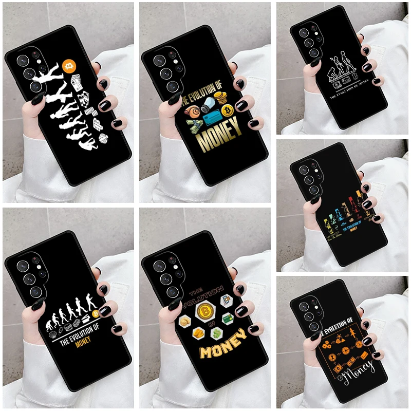 Phone Case For Samsung Galaxy S24 S23 S21fe S22 Ultra Plus Note 10 20 S8 S9 S10 Cover Bitcoin Evolution Money Cryptocurrency