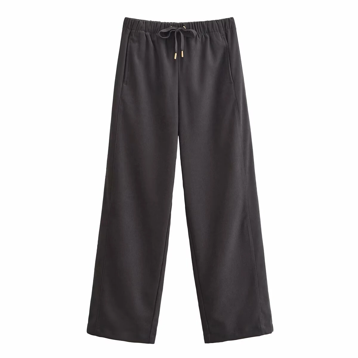 الخريف الملابس النسائية الجديدة النمط الأوروبي والأمريكي فضفاض سستة مقنعين سترة الطيار مع ربطة عنق واسعة الساق مجموعة السراويل غير رسمية