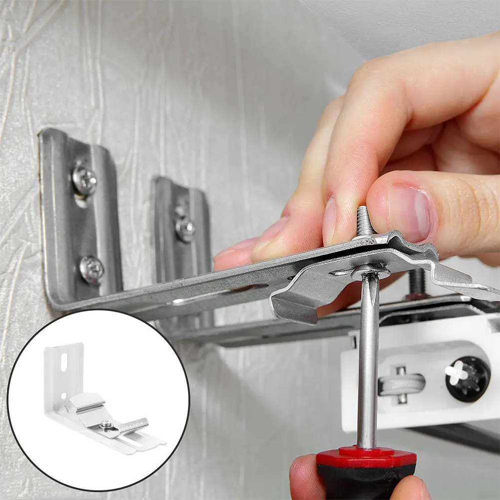2Pcs Vertical Blind L-Bracket Metal Curtain Mounting Brackets Sturdy Wall Fixing Support for Window Door Curtain Rail Hardware