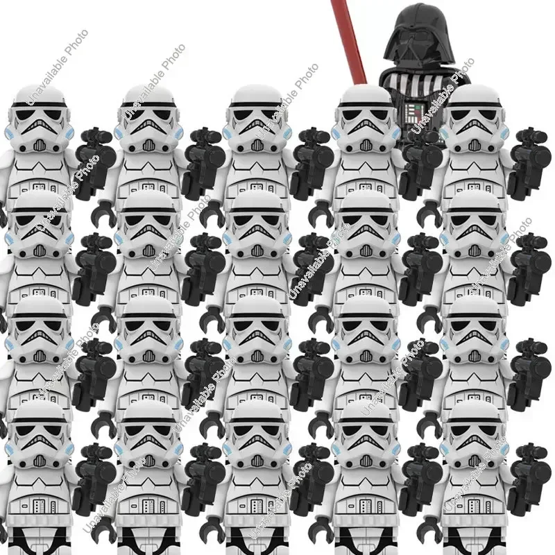 BLOKEES 21-teiliges Set Neue Star Wars Kommandant Fox Bausteine Klon-Trooper Coruscant-Angriffstrooper Mini-Actionfiguren Spielzeug
