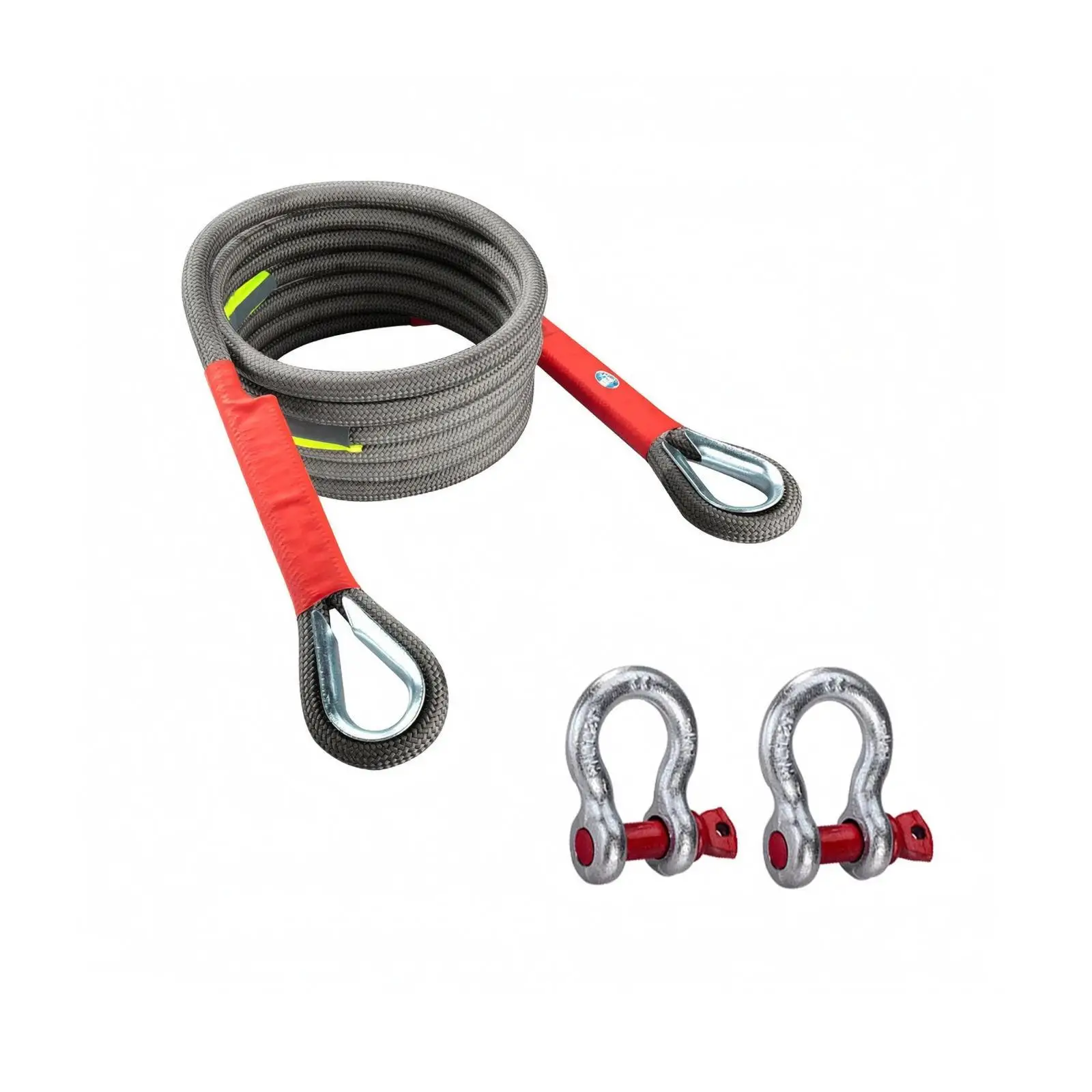 18 Ton Heavy Duty Towing Strap with Reflective Detail and Guard Sleeves for Car Truck Offroad Recovery Nylon Polyester Cable