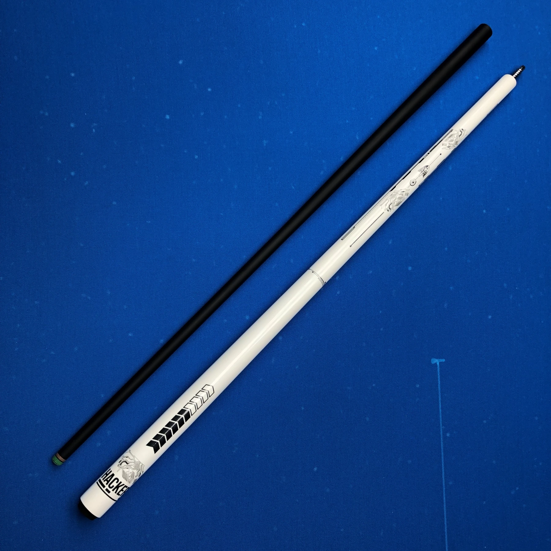 Hackert Fiberglass Pool Cue 1/2 Split   12.3mm Composite Tip     Stainless Joint     Powerful Hit    Best Value