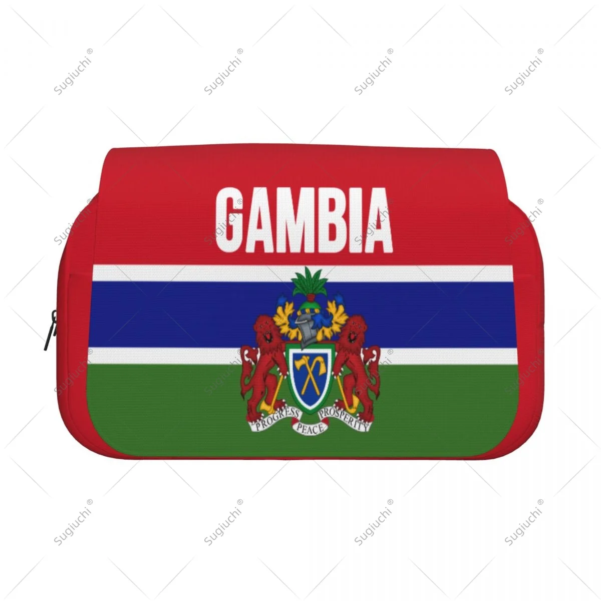 Pencil Case Scissors Bags 3D Gambia Flag Double-layer Oxford Cloth Stationery Storage Pen Box Case