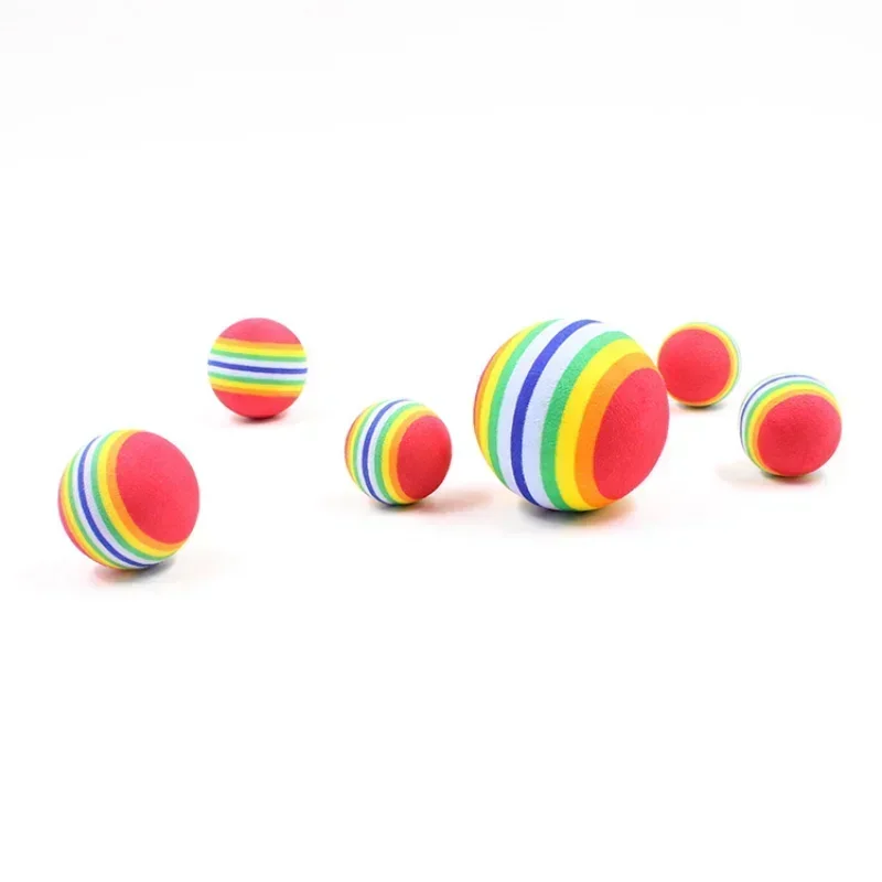 

Rainbow EVA Cat Toys Ball Interactive Cat Dog Play Chewing Rattle Scratch EVA Ball Training Balls Pet Toys Supplies