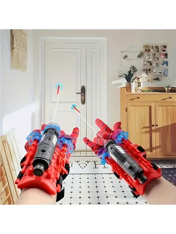 Spider Web Launch Gloves - Red and Blue Hero Toys, Suitable for Children and Adults, Fun Interactive Party Games, ABS Material