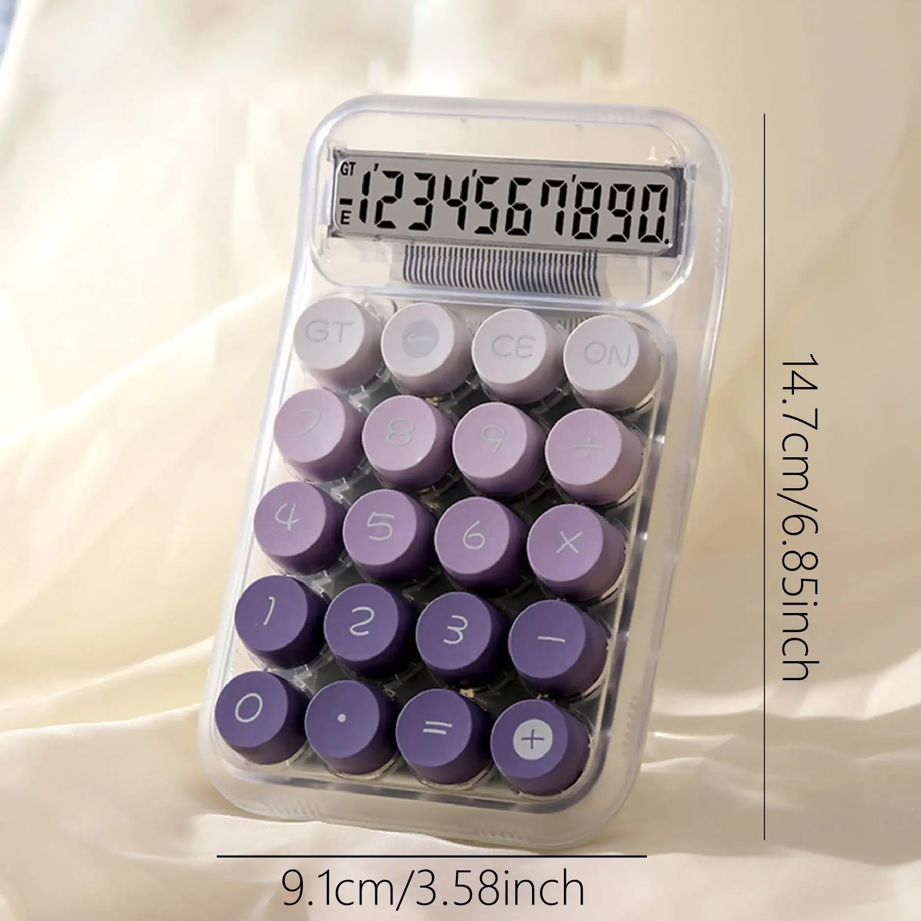 1PC Transparent Gradient Large Button Calculator Large Screen Electronic Calculator 10 Digit Student Specific Calculator