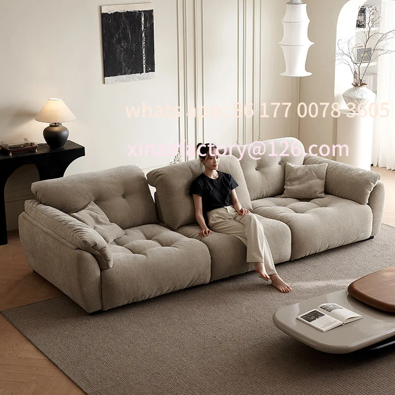 

Customizable Cloud Sofa Backrest Movable Super Deep Sitting Width and Height Backrest Living Room Combination Fabric Sofa