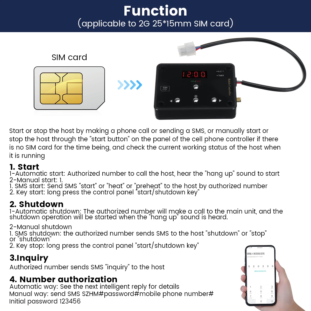 Sunster Water/Pumping Heater Switch + remote control For XMZ-D3/D4 Extended version