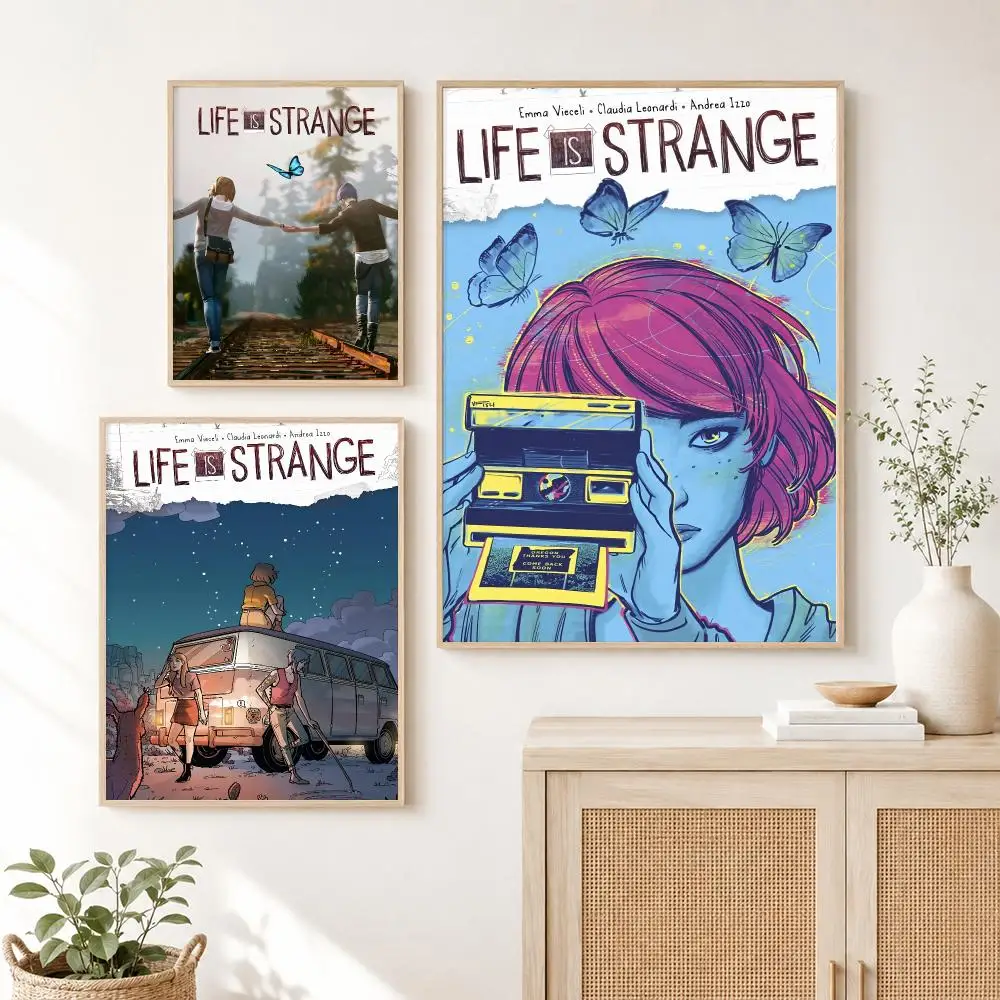 Classic Anime L-Life Is Strange 2 Before The Storm Poster Self Adhesive Wall Art Decor for Bedroom Living Room Office Home