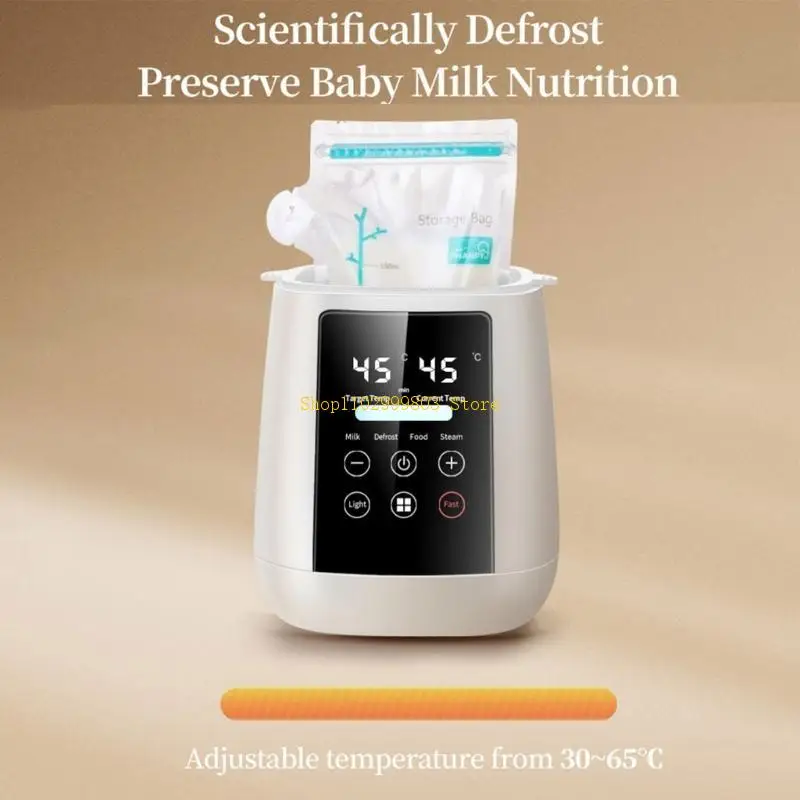 Aquecedor mamadeiras 6 1 com controles temperatura Versátil aquecedor mamadeiras ABS J0MF