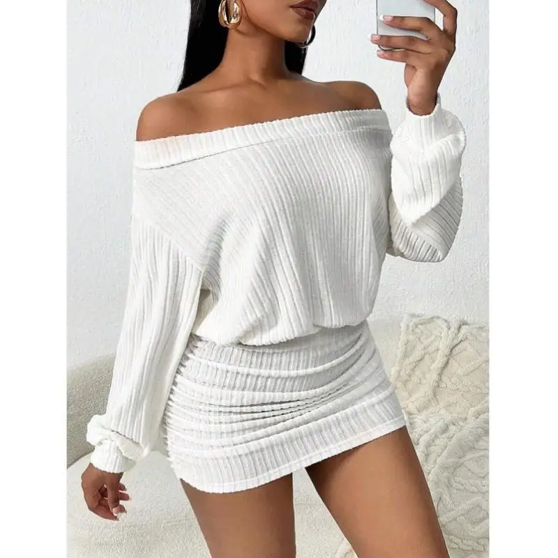 

Cross-Border Plu White Dr oulder Bared Sle Casual Sport Suit Seven-Quarter Sve Autumn Season Faion Men's Wear