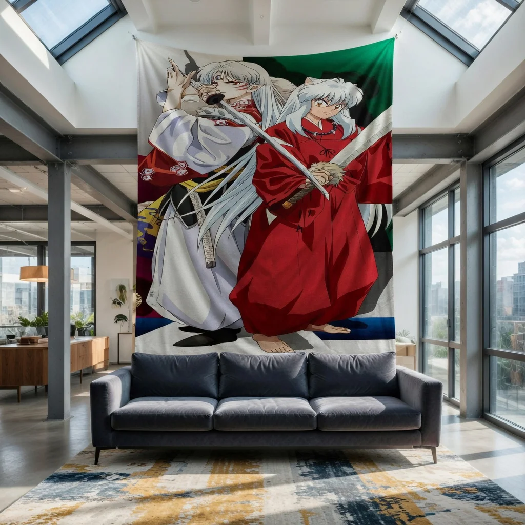 Sesshōmaru Anime-Wandteppich, langlebig und einfach aufzuhängen, Wandkunst für Schlafzimmer, Wohnzimmer, Studio, einzigartiges Geschenk für Anime-Fans