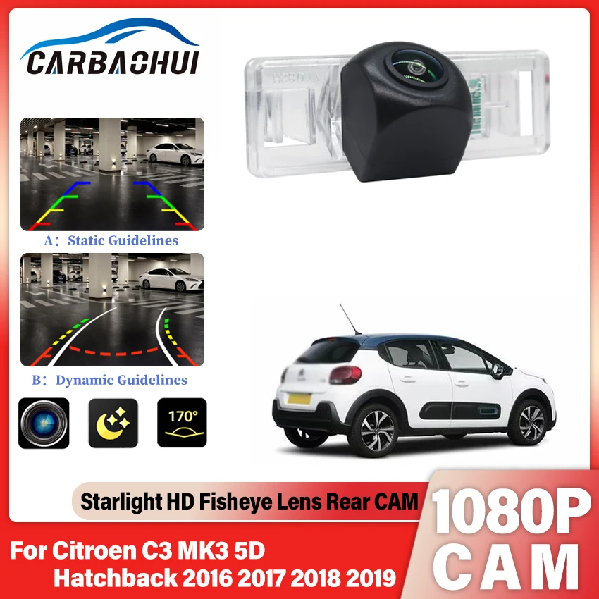 

Камера заднего вида для Citroen C3 MK3 5D hatchback 2016 2017 2018 CCD Full HD с функцией ночного видения