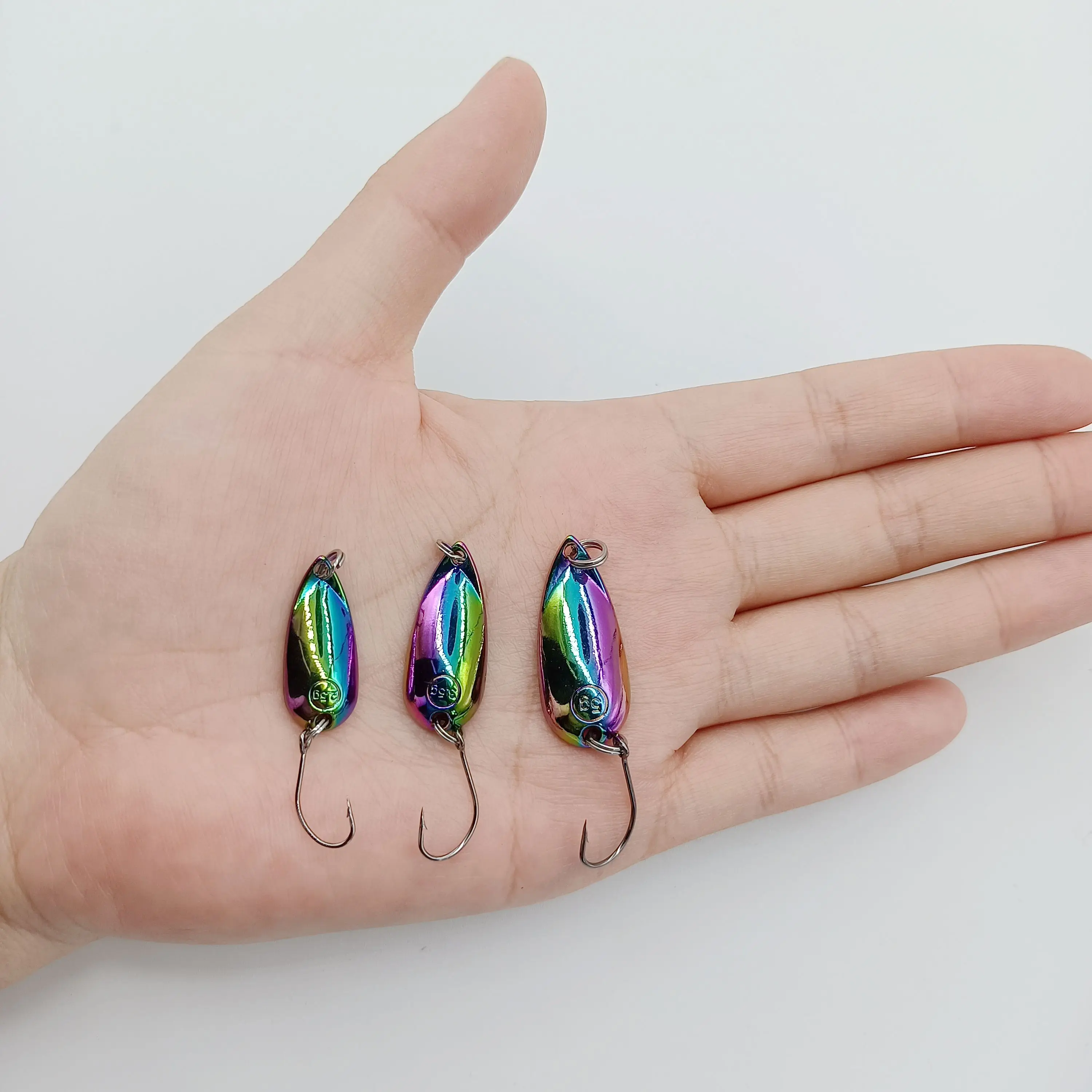 DUODUOYU 1PCS  Mini Metal  Fishing Lure 2.5g/3.5g/5g Small Spoon Lure Wobbler Spinner Bait  Artificial Bass Fishing Tackle