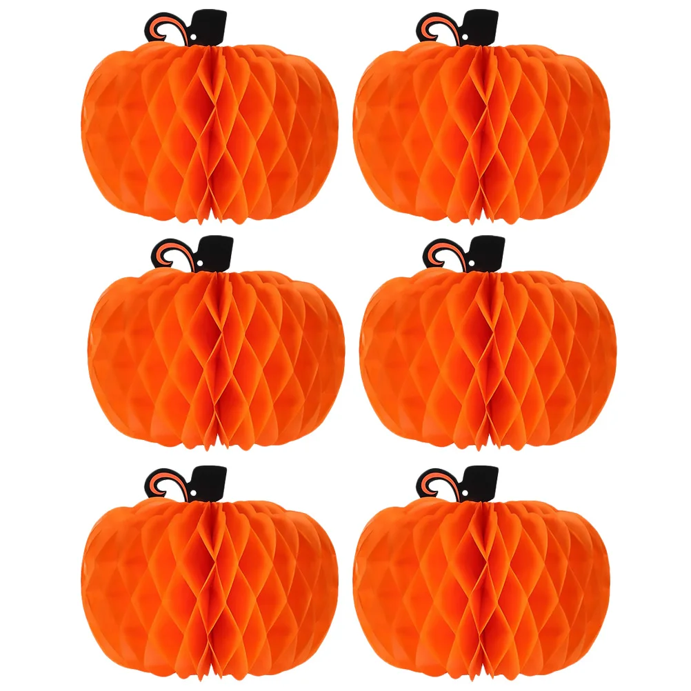 

6Pcs Honeycomb Paper Flower Ball Decor Unique Shaped Festival Decoration for Halloween Easter Gathering Honeycomb Flower Ball