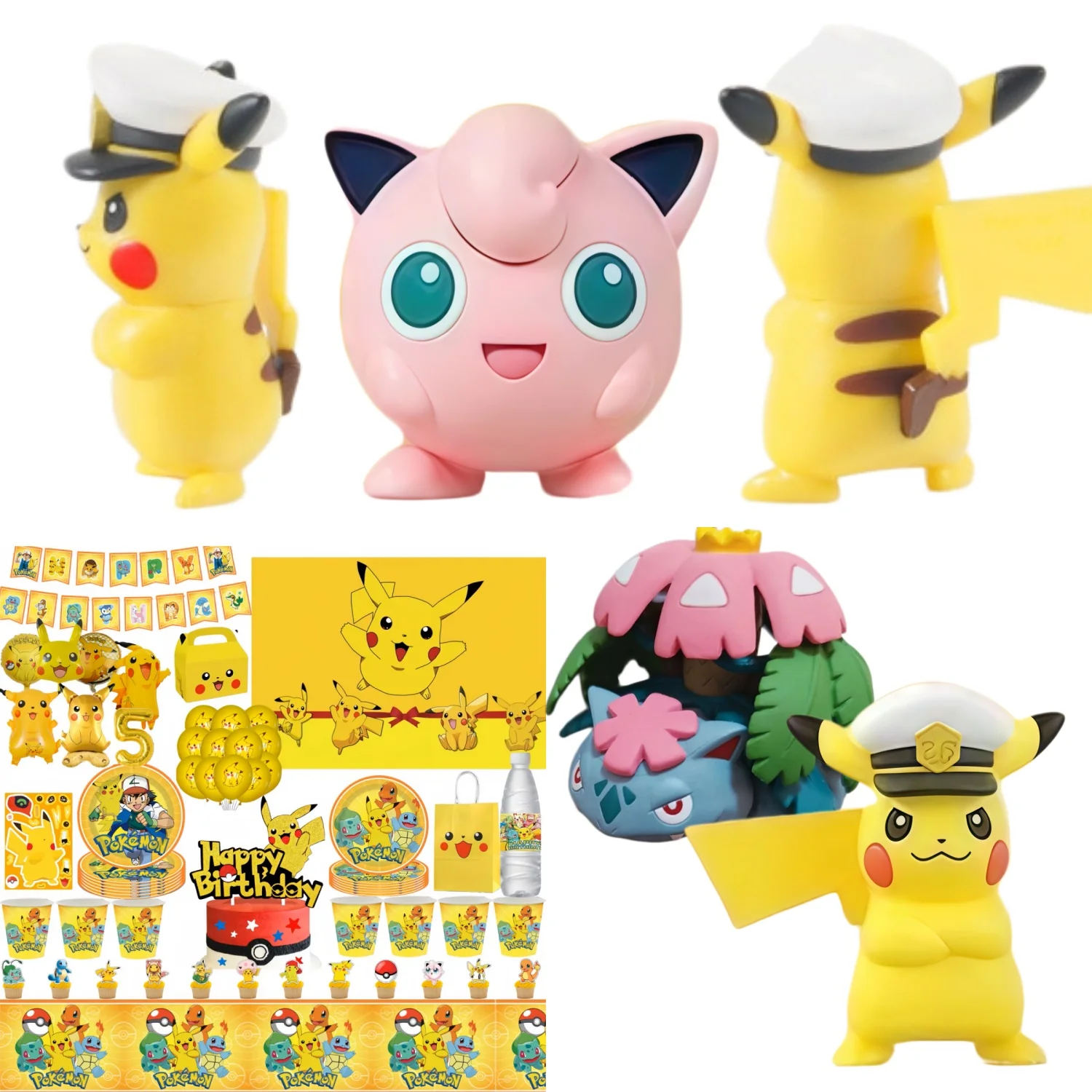 Décorations de fête d'anniversaire Pokemon Pikachu, autocollant DIY, vaisselle, assiette, nappe, réception-cadeau pour bébé, cadeaux pour enfants, fournitures de fête