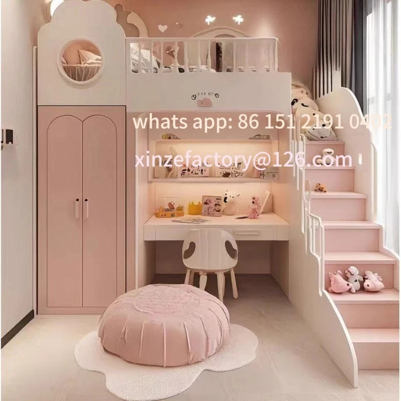 سلالم أطفال عادية قابلة للتخصيص X Luxuce سرير حماية فردي حديث للفتيات والأطفال سرير أميرة فردي كاماس إنفانتيل