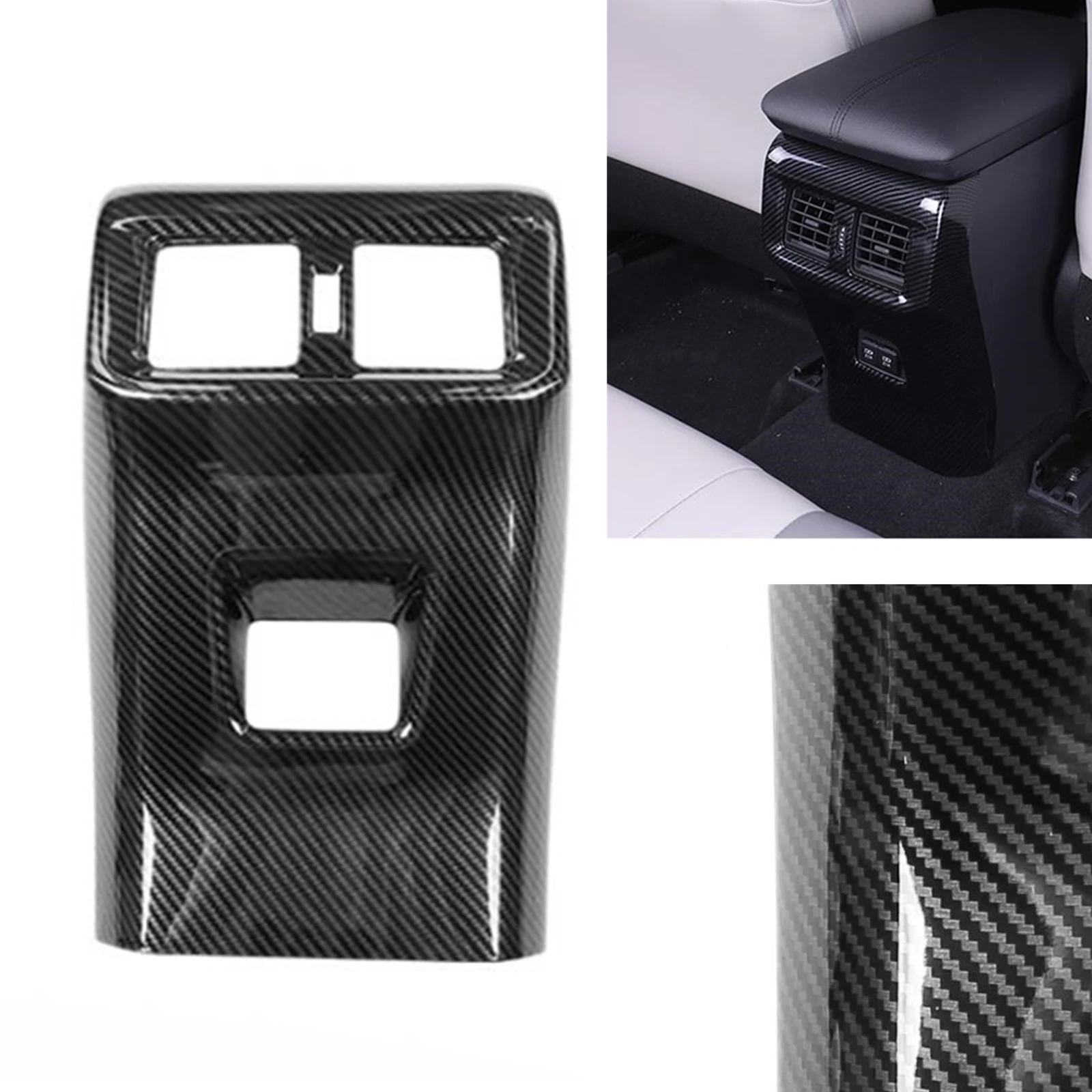 Car Interior Rear Seat Air Vent Cover Duct Out Strip Sticker Trim Outlet Frame For Toyota RAV4 2019 2020 2021 2022 2023