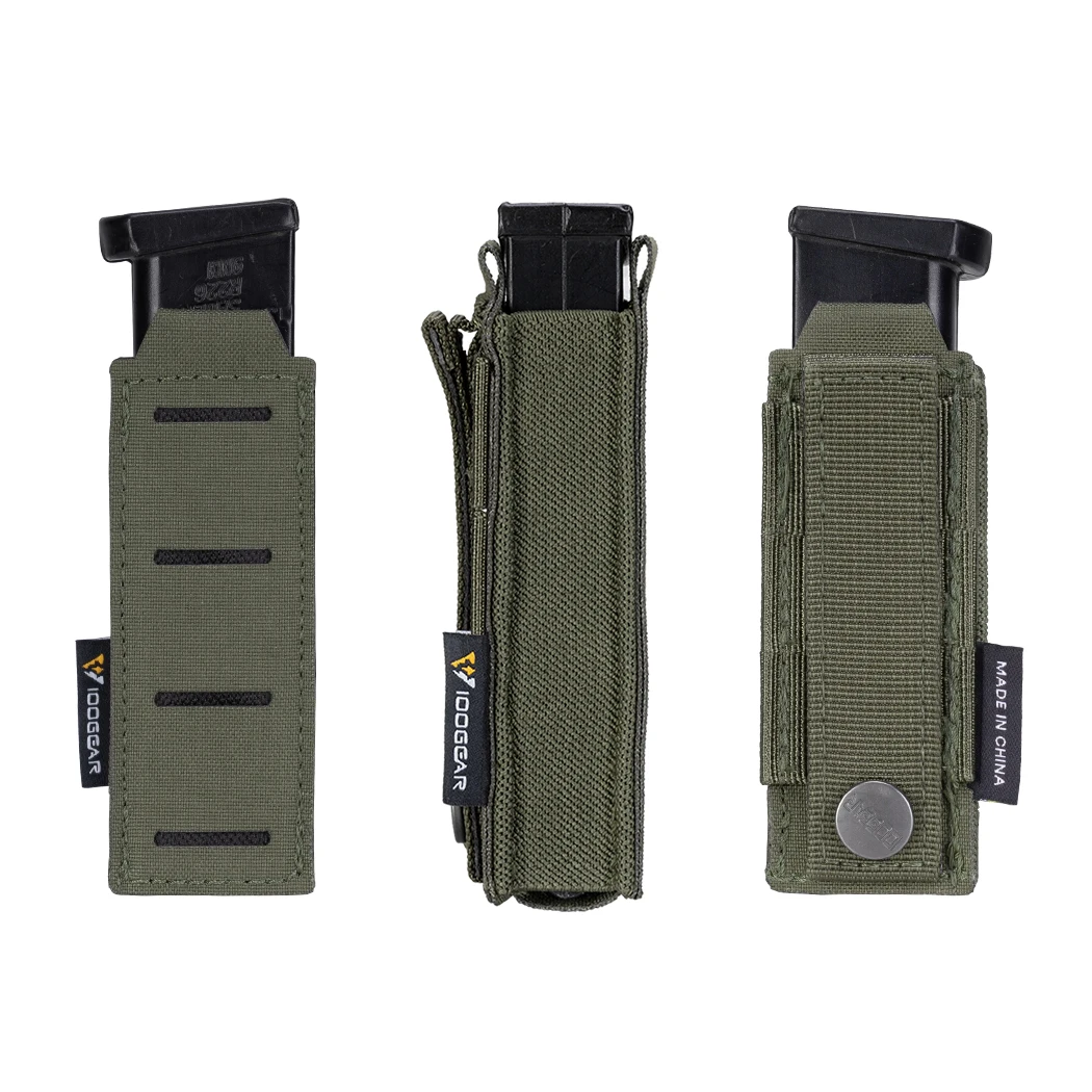 IDOGEAR Tactical LSR 9mm Mag Pouch Single Mag Carrier MOLLE Pouch Laser Cut 3568