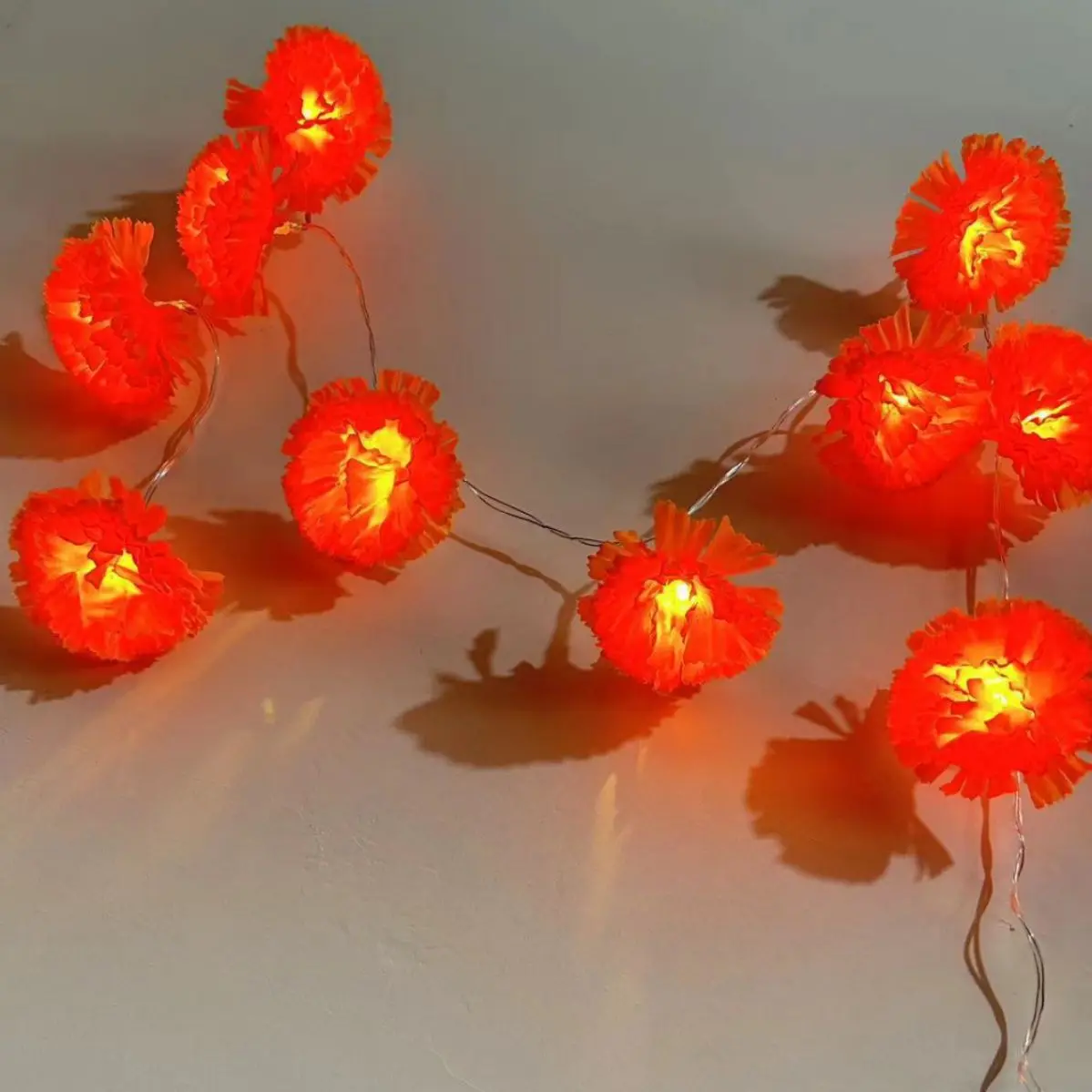 Led Chrysanthemum Lighting Strings Halloween Decorative Colorful Lights