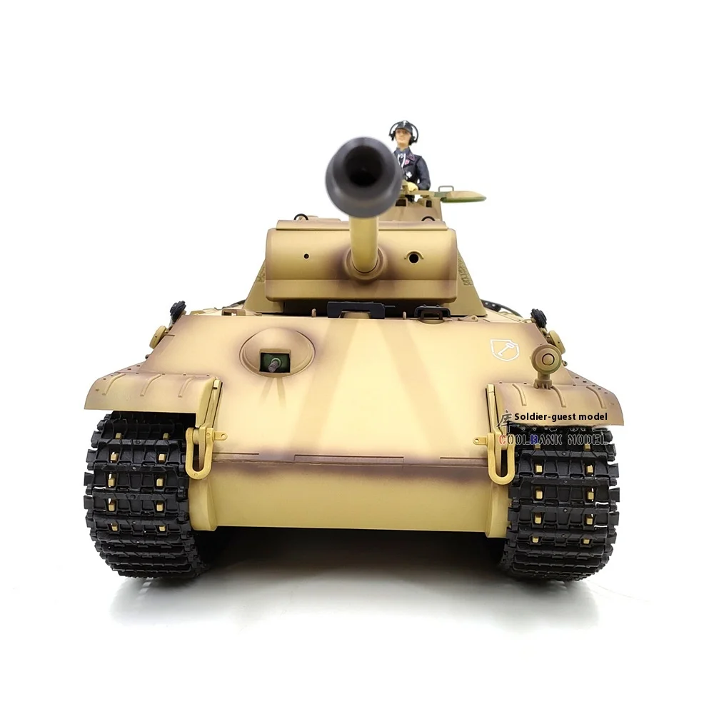 Henglong Kubing Guest German Leopard Electric Remote Control Tank Alloy Multi-Purpose Gun Telescopic Military Model Boy Xmas Toy