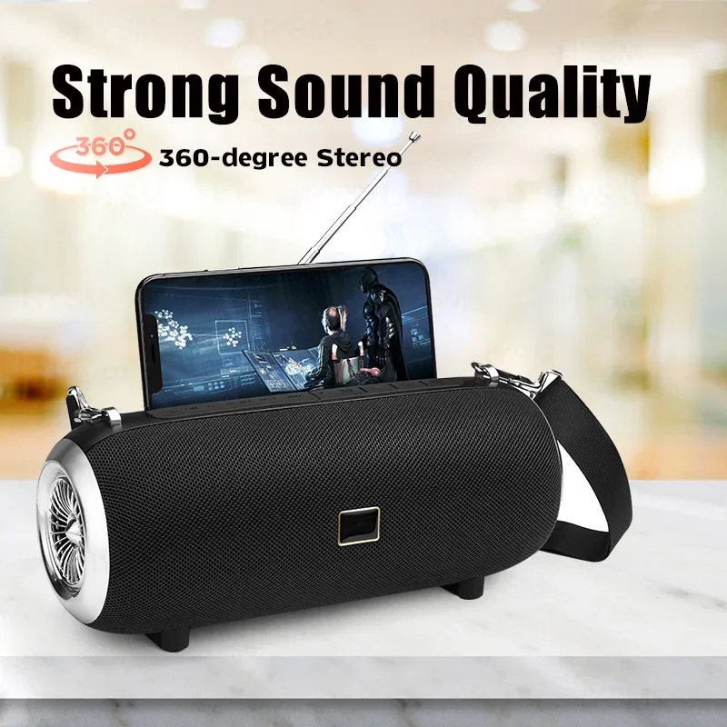 Powerful Portable Wireless Bluetooth Speaker High Power Outdoor Column Boom Box caixa de som Bluetooth Music Player Phone Holder