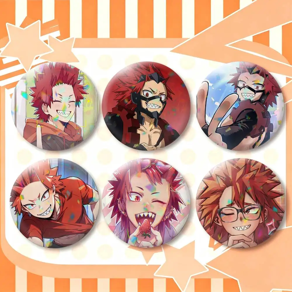 Cartoon Character Eijiro Kirishima  25mm 32mm 44mm 58mm 75mm Brooches Badges Pins for Accessories Gift