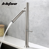 Brushed Nickel Kitchen Faucet Stainless Steel 360 Rotation Hot and Cold Water Washing Sink Mixer Taps Deck Mounted Single Handle