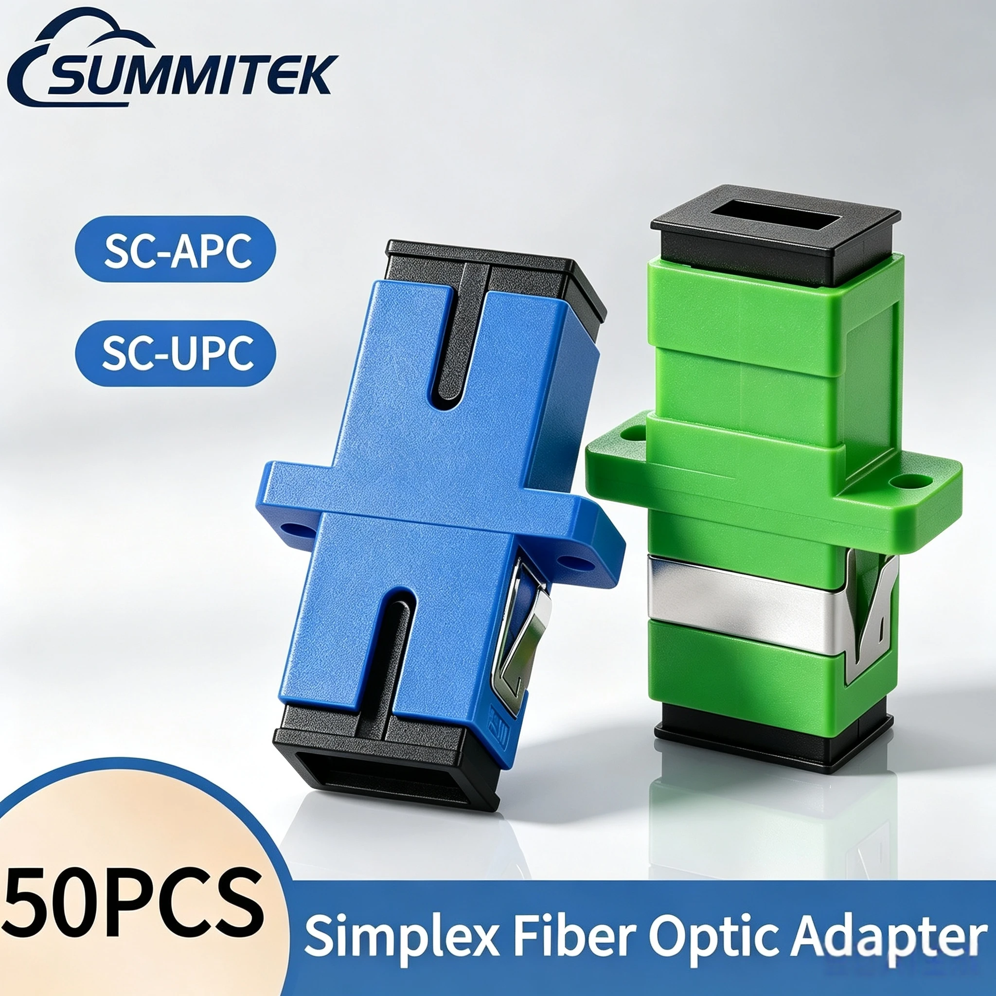 SUMMITEK Fiber Optic SC/APC Connector Adapter Couplers Singlemode Simplex SC Female UPC For Network Internet Cable Connectors