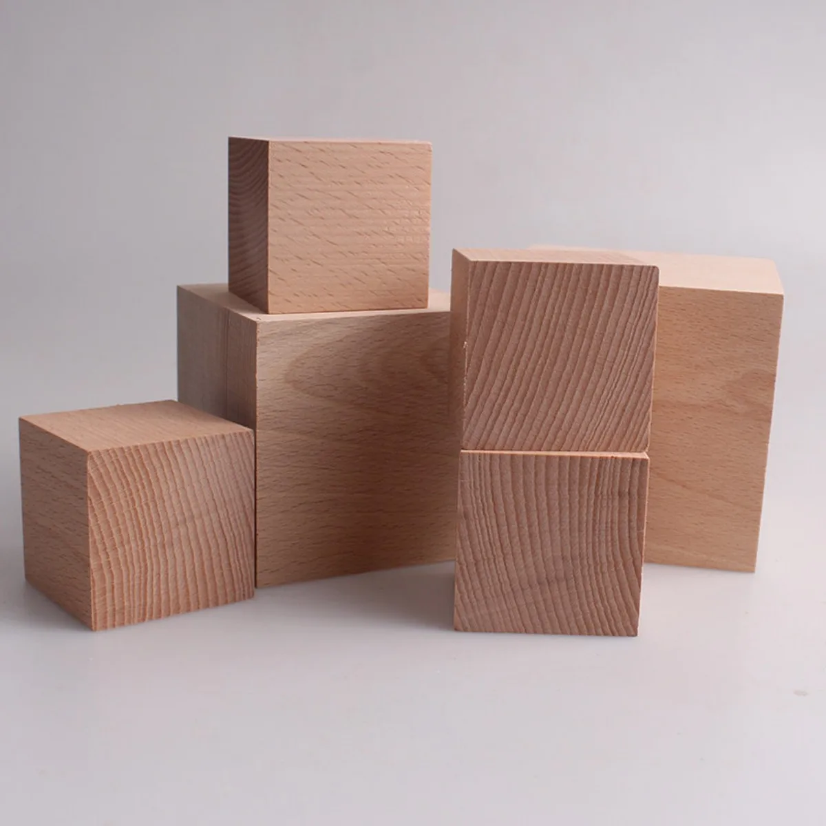 Solid Wooden Blocks Cubic Beech Wood Carving DIY Product Base 4cm 5cm 6cm 7cm 8cm 9cm
