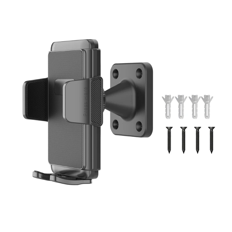 

Ergonomic ABS Wall Phone Holder Stand With Metal Screws Base For Stable Display During Cooking Workouts Or Home Activity X37A