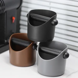 Coffee Knock Box Espresso Dump Bin For Coffee Grounds with Removable Knock Bar and Non Slip Base Gift Black Round