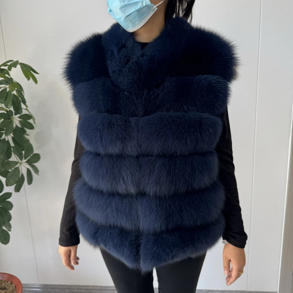 2026 NEW style Fox Fur Coat Real Winter New Outwears Women's Fashion Luxury Jacket High Quality Clothing Natural And Stand Colla