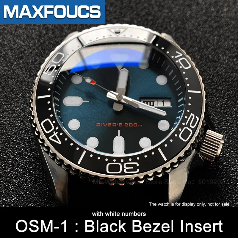 Sloped ceramic bezel insert 38*30.6mm Luminous pip at 12 For SKX007 SKX009 For Omega Sea master series MOD watch parts