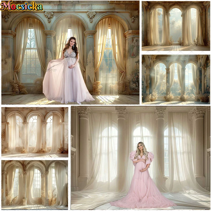 

Mocsicka Photography Background Vintage Palace Arch Wall Adult Birthday Wedding Maternity Portrait Decor Backdrop Photo Studio