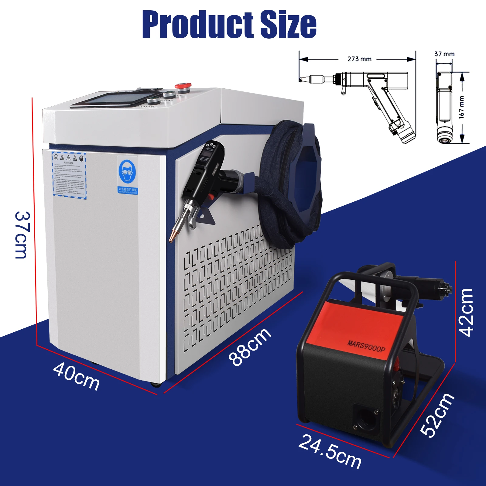 EU/US STOCK RECI 4 IN 1 2000W Laser Welding Machine Welder RECI Laser Water Chiller Cooled for Metal Welding Cleaning Cutting