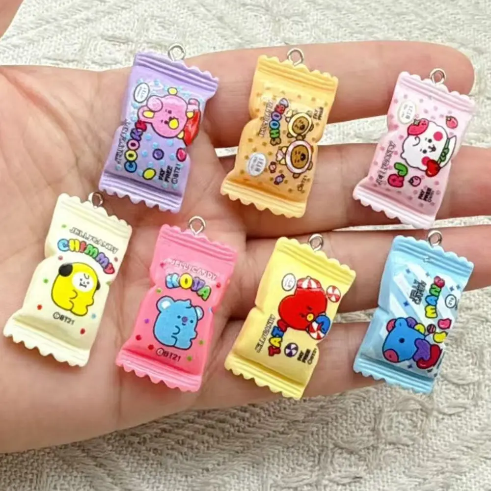 

10pcs cartoon candy Resin Charm Pendants For Earring Bracelet Keychain Decor DIY Jewelry Making