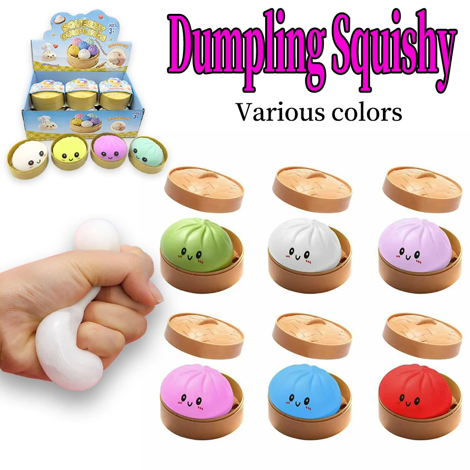Colorful Dumpling Squishy Blind Box Mysecret Bun Fidget Toy Soft TPR Material Stress Relief Unboxing Surprise Random Style Gifts