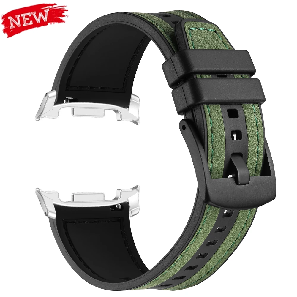 22 mm Oberflächenschicht PU-Lederarmband für Samsung Galaxy Watch 8 40 mm 44 mm weiches Silikonarmband Galaxy Watch 8Classic 46 mm Band