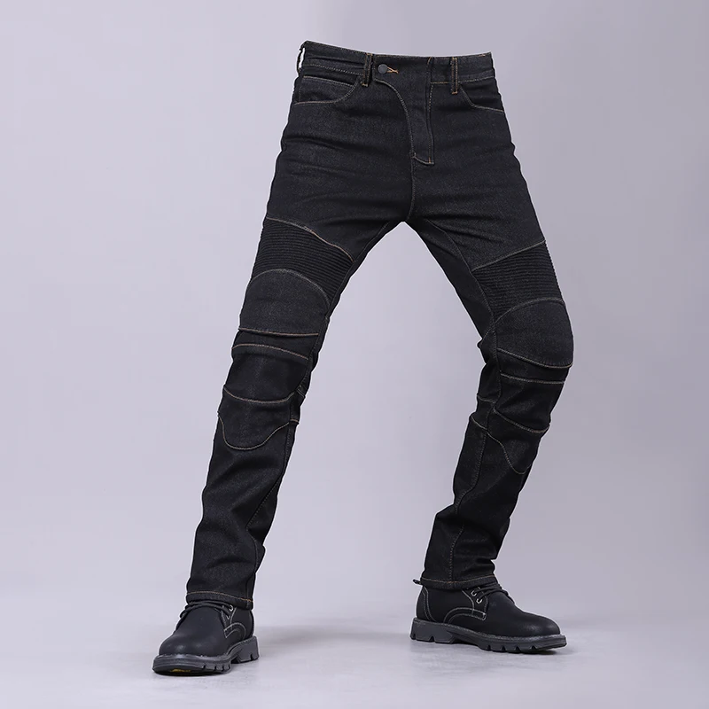 Pantalones vaqueros elásticos ajustados para motocicleta para hombre, Jeans Vintage a la moda para viajes al aire libre, carreras, todoterreno,